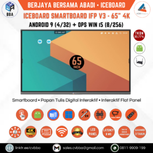 ICE Board Papan Tulis Interaktiv 65 Inch 4K UHD-V3 + OPS (8-256 i5)
